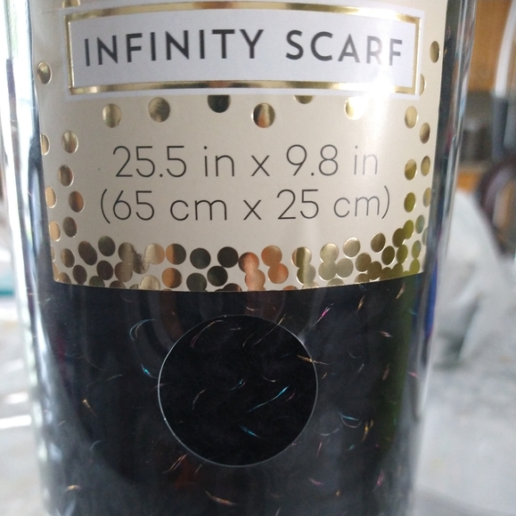 Modern Expressions Infinity Scarf – Black w/ Multicolor Metallic | 25.5” x 9.8” - Picture 3 of 8